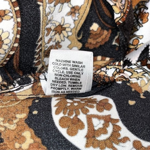 Cato Vintage Button Down Brown Paisley Design Shirt Women Size 26 - Picture 8 of 8